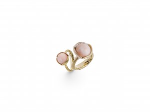 Bague Lotus en corail clair