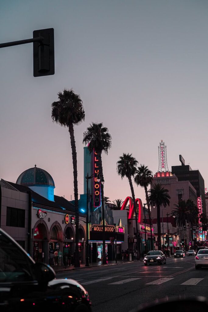 hollywood boulevard at sunset