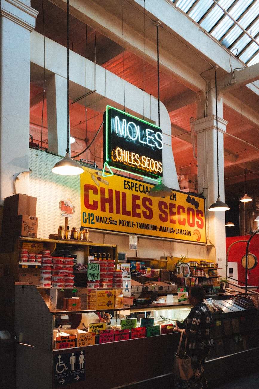 traditional mexican food shop in market