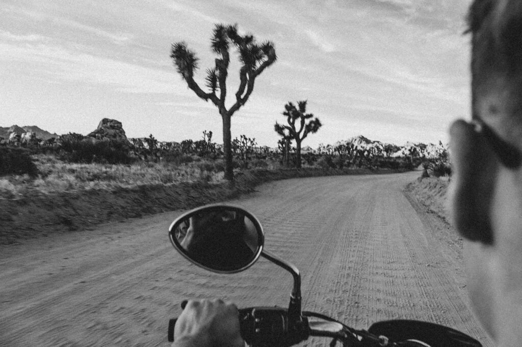 light black and white landscape man