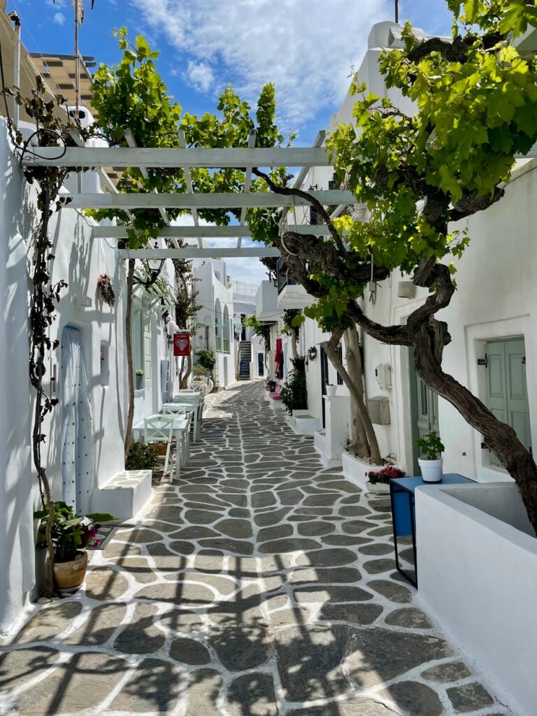 narrow street in naousa