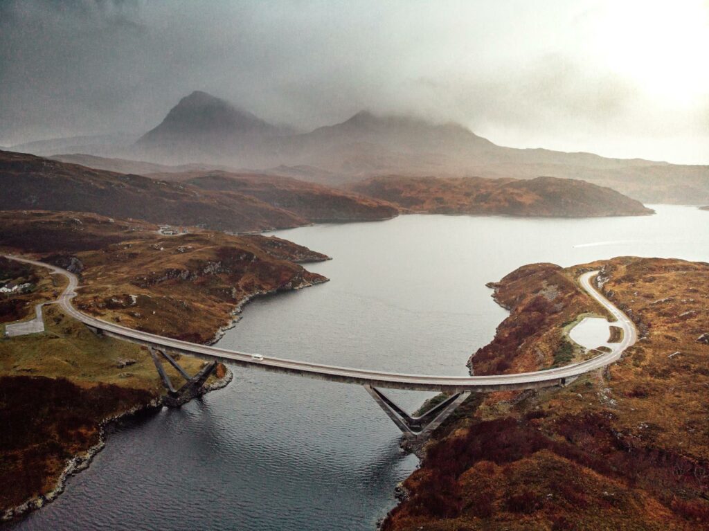 bridge in a valley in great britain