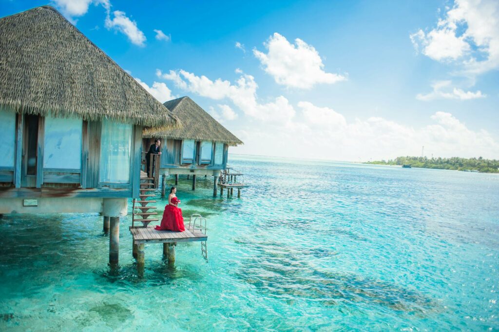 cottage above body of water