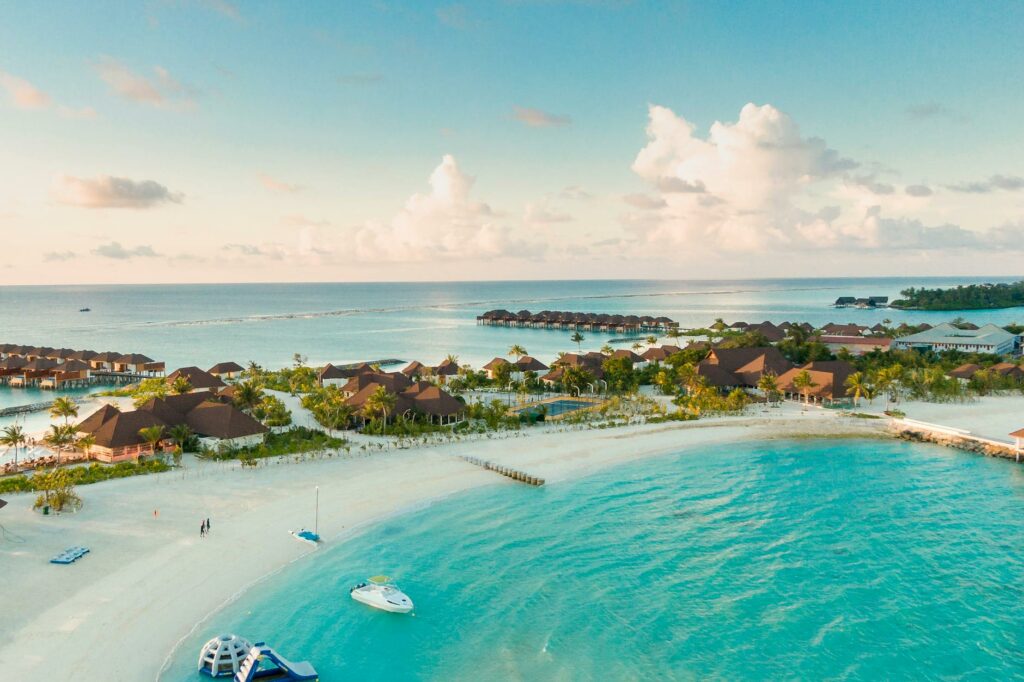 aerial view of a beautiful island resort